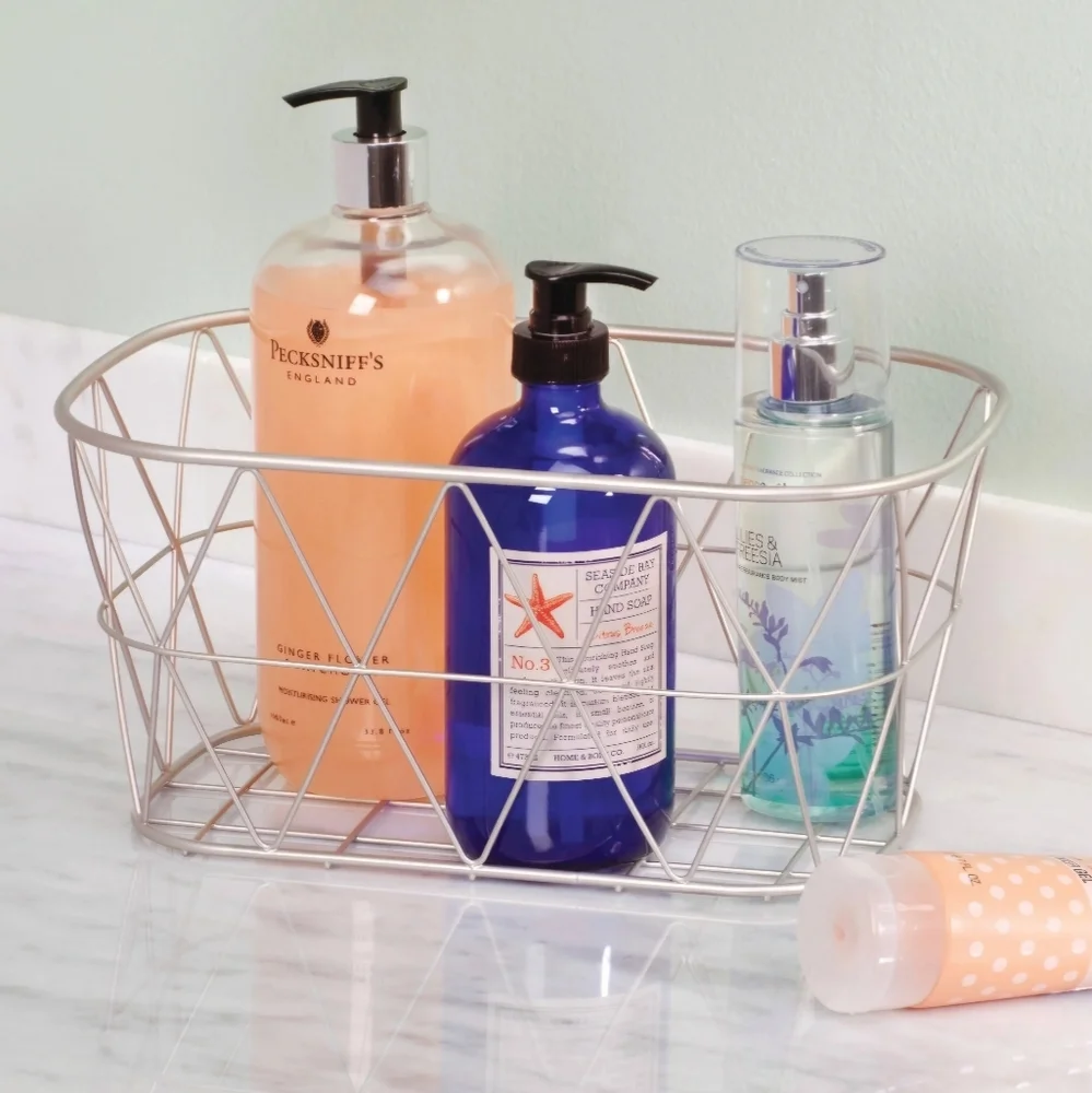 BETTER HOMES and GARDENS Small Bathroom Satin Steel Wire Silver Storage …